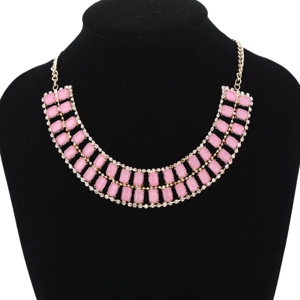 Square Double Pink Necklace